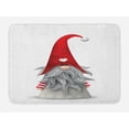 thumbnail image 1 of Gnome Bath Mat, Nordic Tonttu Myth Finnish Creature Nisser Scandinavian Folklore Print, Plush Bathroom Decor Mat with Non Slip Backing, 29.5" X 17.5", Grey Ruby, by Ambesonne, 1 of 2