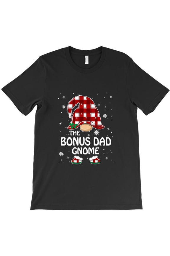 Gnome Bonus Dad Gnome Buffalo Plaid Matching Family Christmas G24636 Unisex T-Shirt, Up to Size 5XL
