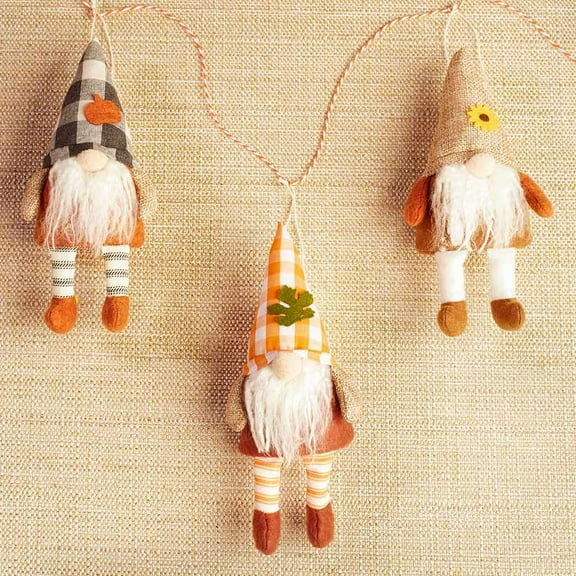 Gnome Christmas Ornament Set of 3 - Farmhouse Fabric Holiday Decor