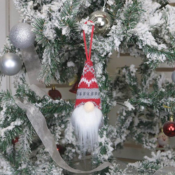 Gnome Christmas Ornaments, 6*3" Xmas Santa Gnomes Plush Doll Decorative Hanging Ornaments for Christmas Trees, New Year Party Holiday Decor