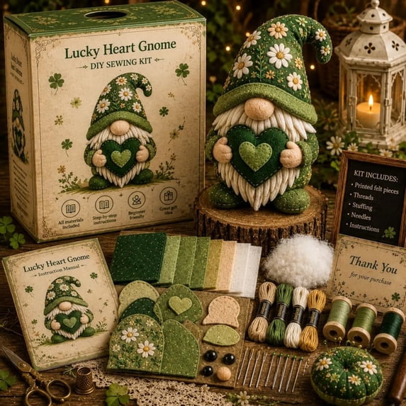 Gnome Crochet Knitting DIY Kit, Complete All One Craft Pack Step Step Video Tutorials Soft Long Lasting Yarn, Festive Handmade Centerpiece Gift for Beginners Crafting Enthusiasts