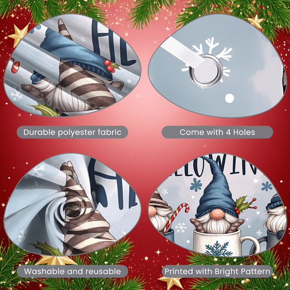 Gnome Design Hello Winter Banner Christmas Theme Snowflake Illustration for Holiday Decoration Home Decor Winter Party