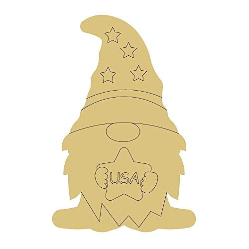 Unfinished Wood Gnome Cutout – 12" Easter Door Hanger, MDF Blank For DIY Crafts