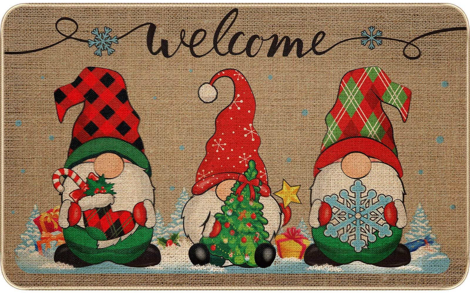 Gnome Door Mat, LONGRV Gnome Mat Gnome Tomte Mat Non Slip and