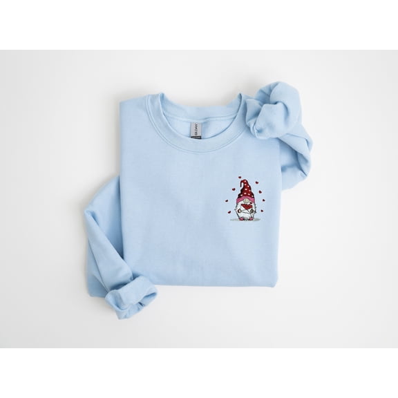 Gnome Embroidered Sweatshirt, Valentine's Day Gnome Embroidered Shirt, Valentine's Day Sweatshirt, Valentine's Day Embroidered Sweatshirt