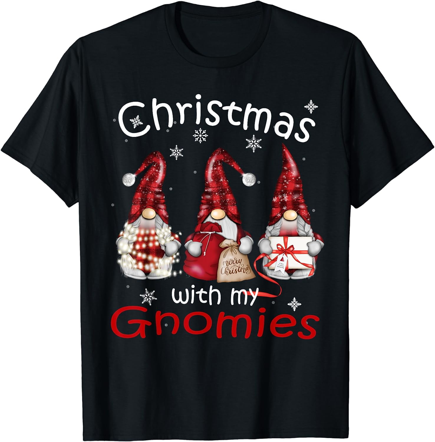 Gnome Family Christmas Shirts for Women Men - Buffalo Plaid T-Shirt ...