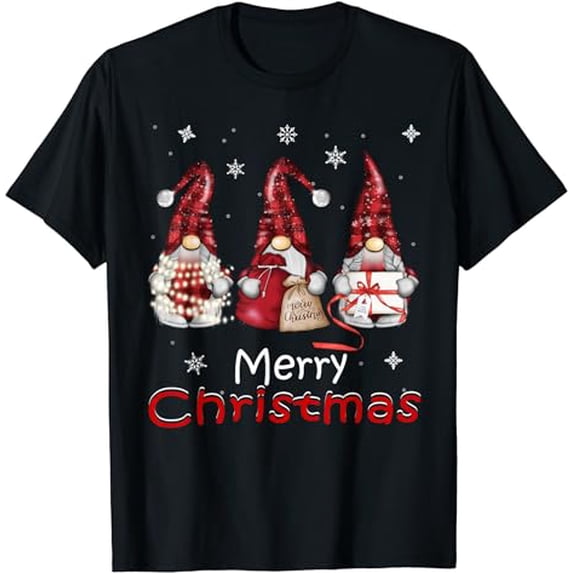 Gnome Family Christmas Shirts for Women Men - Buffalo Plaid T-Shirt