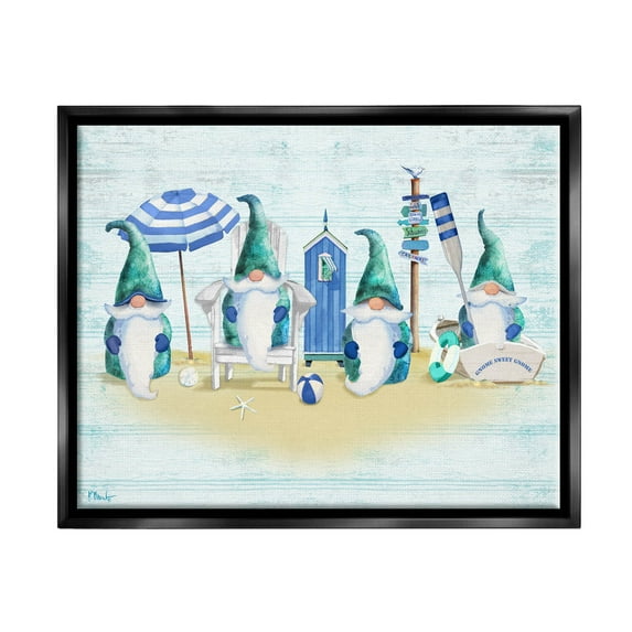 Gnome Family Nautical Scene Fairy Tales & Fantasy Graphic Art Jet Black Framed Art Print Wall Art