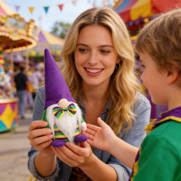 Gnome Figurine Carnival Decorative Ornament, Festive Collectible For Home Office Party Decoration, 1 Piece Gnome Ornament