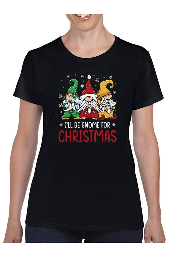 Gnome For Christmas T-Shirt Women -Smartprints Designs, Female 5X-Large