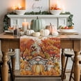 thumbnail image 1 of Gnome Fox Pumpkin Table Runner, Autumn Thanksgiving Kitchen Dining Table Decoration for Home Party Decor 13x60 Inches, 1 of 9