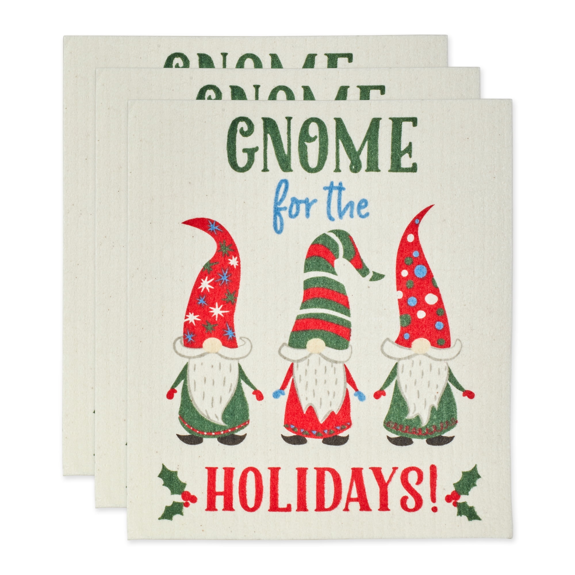 Christmas Gnome Swedish Dish Cloth – Set of 3