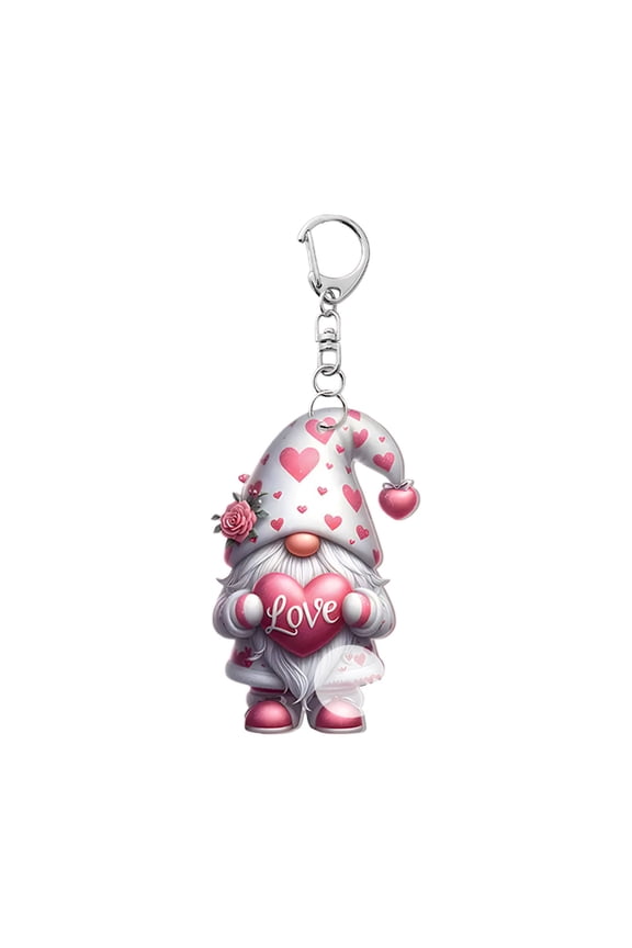 Gnome Keychain for Women Gift,Acrylic Cartoon Cute Gnome Keychain Christmas Gnomes Gifts for Women Girls Bag Purse Charms Car Accessories Key Chai- Valentine's Day Gift