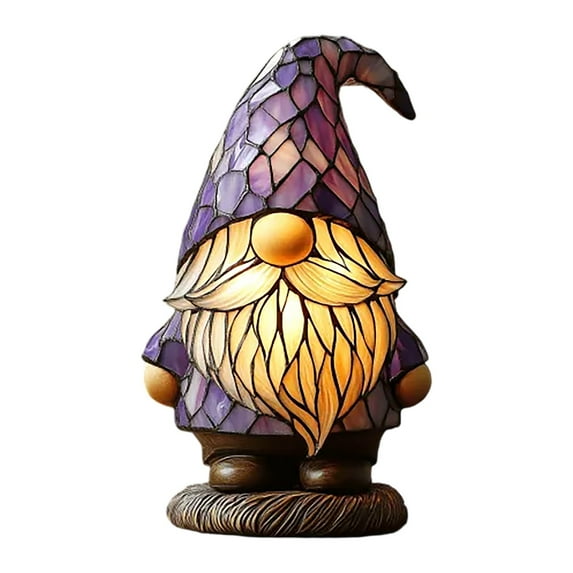 Gnome Lamp Stained Glass Lamp Dogs Tabletop Lights Dog Series Art Night Light Vintage Night Light Home Decor Resin 5.91"