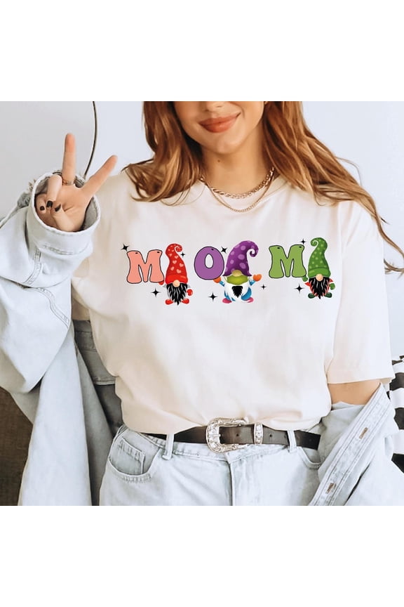 Gnome Mom Vibes Shirt, Cute Gnome Mama Shirt, Colorful Gnome Mama Shirt, Whimsical Mom Shirt, Happy Gnome Life Shirt Alc2357