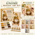 thumbnail image 1 of Gnome Mosaic Art Kit DIY Handmade Craft with Colorful Tiles, Beginner Friendly Mosaic Craft Kit for Adults, 3.94 x 3.94 Inch Home Desk Shelf Decor Gift, 1 of 6
