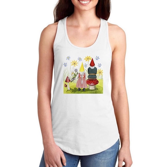 Gnome Neighbors Iii Racerback Tank Women -Grace Popp Designs, Female x-Small
