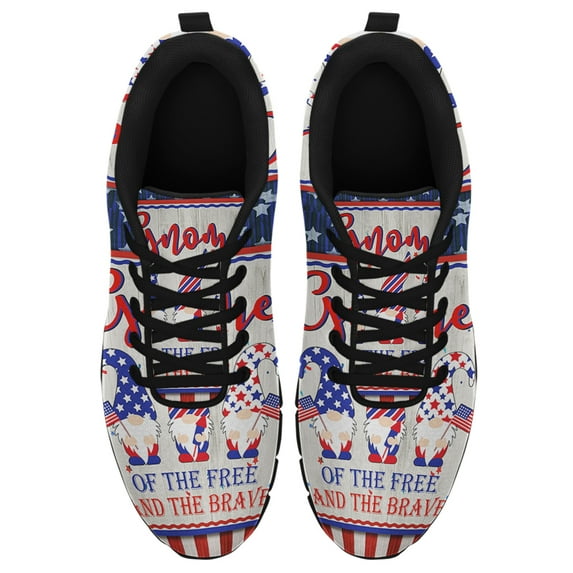 Gnome Of The Free And The Brave Running Shoes Sneakers Mesh Black Size 3.5