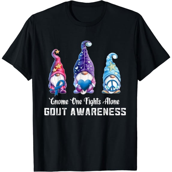 Gnome One Fights Alone Gout Awareness T-Shirt