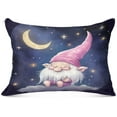 thumbnail image 1 of Gnome Pink Plush Pillowcase, Luxury Soft King Pillow Case for Hair and Skin, Standard Size Pillow Covers with Zipper Closure, 20x26in #407 Home Decor Gifts, 1 of 7