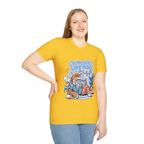 Gnome Place Home Hot Cocoa Book Reader Graphic Novelty Tees