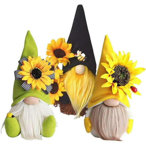 Gnome Plush Decorations for Home, Spring Summer Sunflower Decor, Handmade Faceless Doll, Gnome Ornaments Home Office Festival Decor