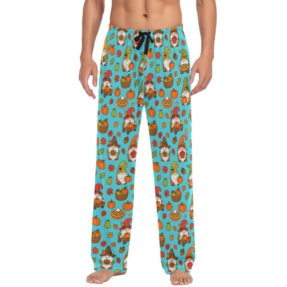 Gnome Pumpkin Pie Men's Pajama Pants Lightweight Pjs Bottoms Sleepwear Bottom Pants with Pocket Drawstring