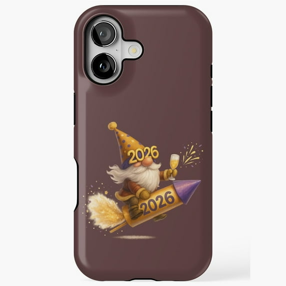 Gnome Rocket New Year Party iPhone Case 17 11 12 13 14 15 16 Pro Max