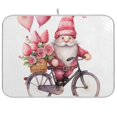 thumbnail image 1 of Gnome Roses Flowers Bike Dish Drying Mat Dish Drainer Rack Mats Water Absorbent Non-Slip Easy Clean Heat Resistant for Kitchen Counter, 1 of 8