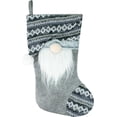 thumbnail image 1 of Gnome Santa 18 Inch Stocking- Snowy Gray Traditional Knit Design, 1 of 5