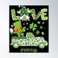 thumbnail image 1 of Gnome Shamrock Truck Love Emt Life Nurse St. Patrick'S Day Poster Wall Art, Modern Wall Decor, 12x18 UNFRAMED, 1 of 3