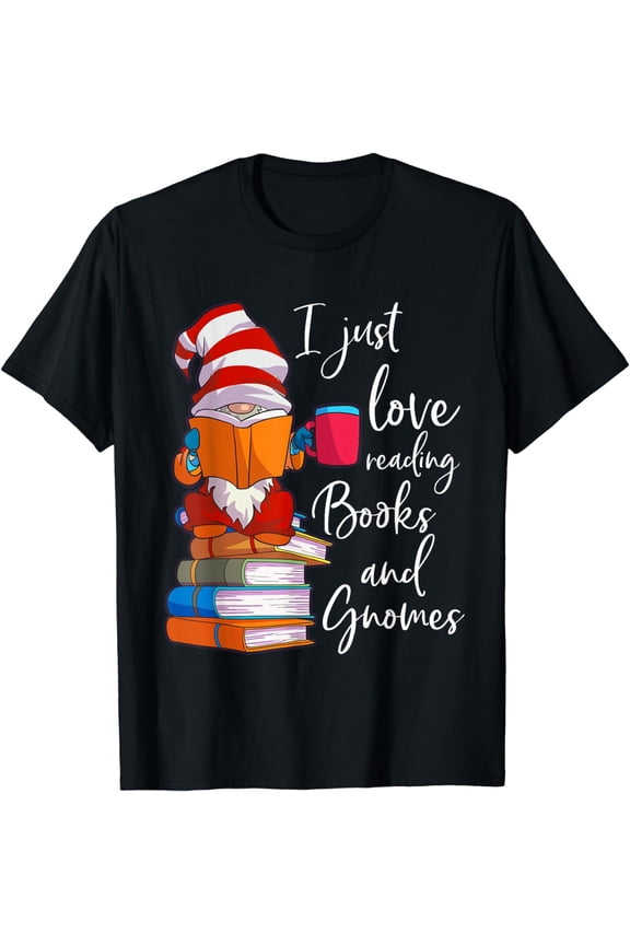 Gnome Shirt Women Girls Book Lover Reading Club Gnome Lover T-Shirt