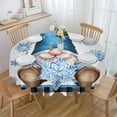thumbnail image 1 of Gnome Snowflake Plaid Round Tablecloth Wedding Hotel Table Cover Holiday Dining Table Waterproof Tablecloth, 1 of 5