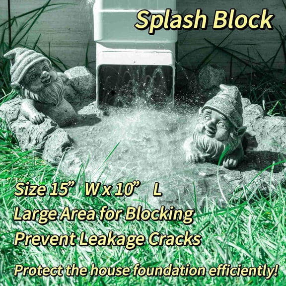 Gnome Splash Block for Gutter Downspout, Rain Gutter Guard for Summer Garden, Decorative Downspout Extensions for Farmhouse, Spout Resin Diverter for Lawn, Patio and Yard, Outdoor Statue Extender.