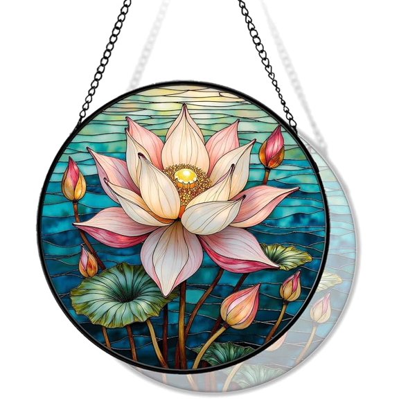 Gnome Stained Glass Suncatcher for Window Hanging, Gnome Drink Coffee Sun Catcher for Window Decoration, Glass Wall Art Decor Gift for Thanksgiving, Christmas G047 (6.3IN)