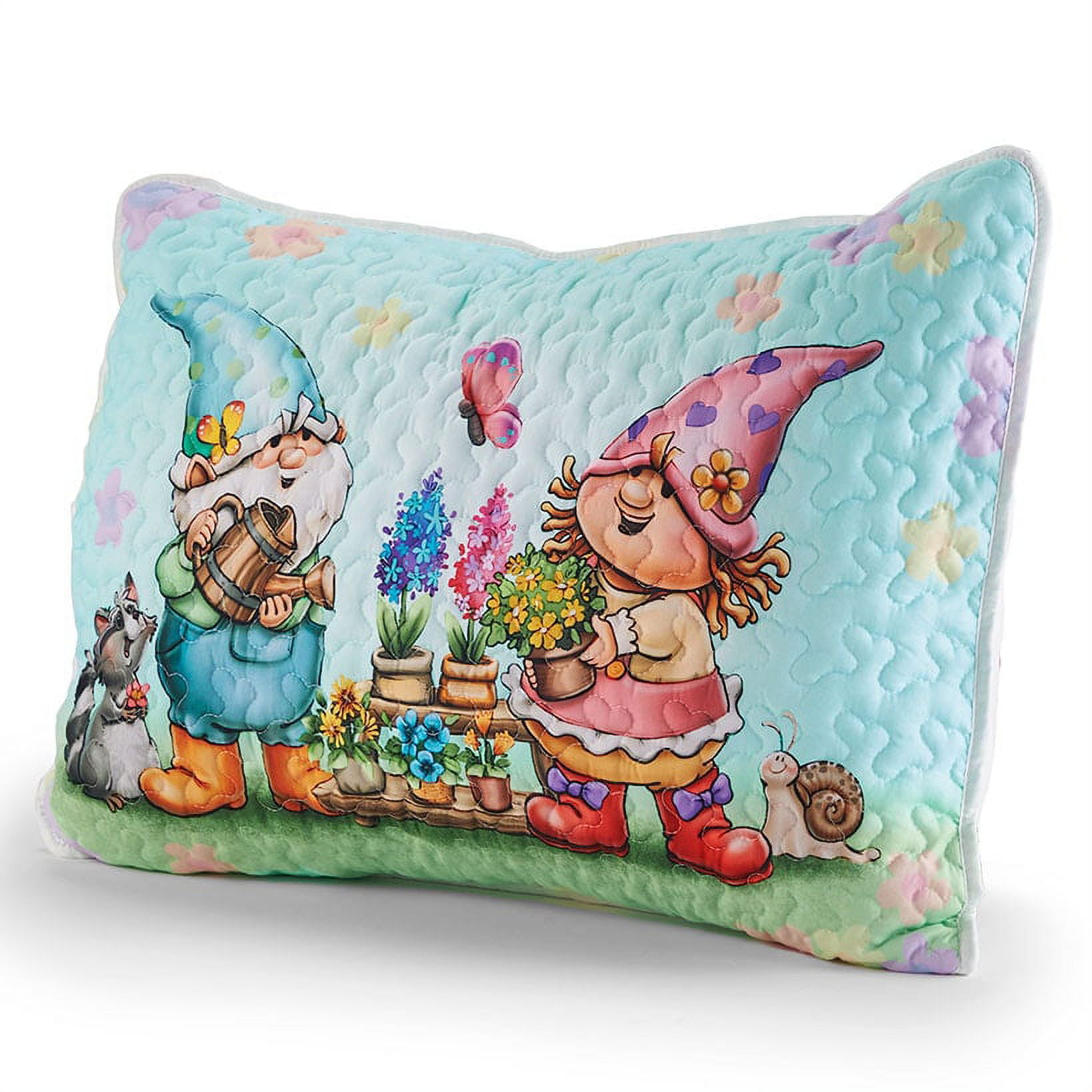 Gnome Garden Scene Standard Polyester Sham