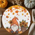thumbnail image 1 of Gnome Sunflower Round Braided Placemats Set of 8, Thanksgiving Pumpkin Heat Insulation Place Mats Washable Non-Slip Table Mats for Kitchen Dining Party, 15 Inches, 1 of 9