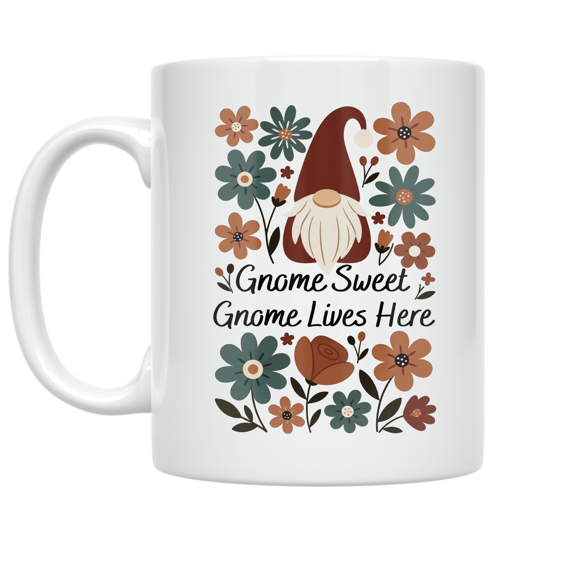 Gnome Sweet Gnome Lives Here - Garden Lover - 11 oz Ceramic Coffee Mug
