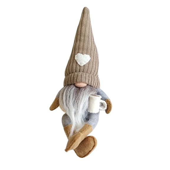 Gnome Tiered Tray Decor Farmhouse Coffee Bar Ornament, Handmade Faceless Plush Gnome Decorative Doll For Home Shelf Windowsill, Non-Toy Home Decoration