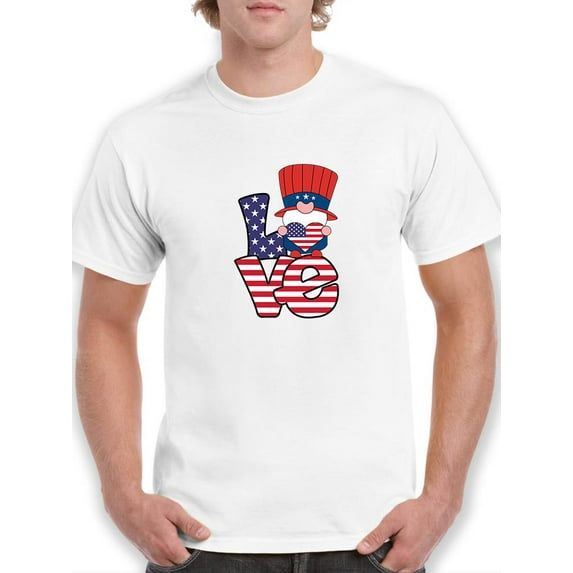 Gnome Usa Love T-Shirt Men -Image by Shutterstock, Male XX-Large