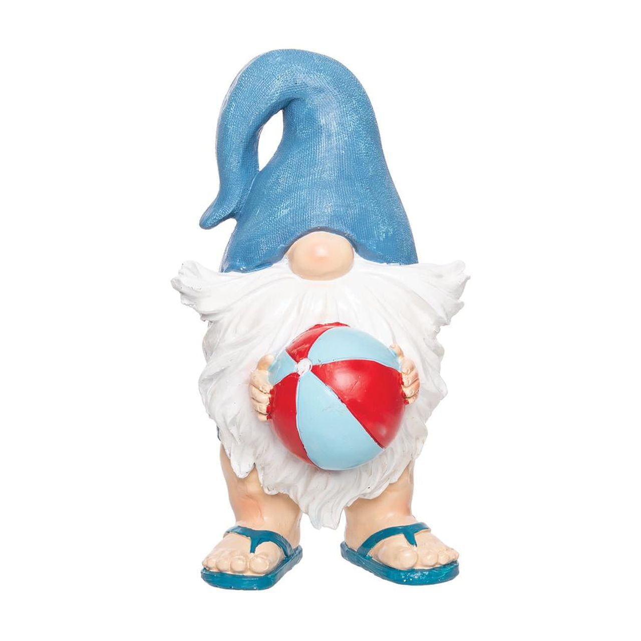 Blue and White Gnome with Beach Ball Figurine
