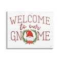 thumbnail image 1 of Gnome Welcome Sign Cottage Laurel Grainy Pattern Holiday Graphic Art Gallery-Wrapped Canvas Print Wall Art, 1 of 5