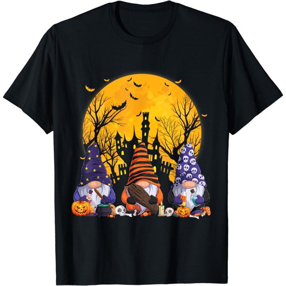 Gnome Witch Halloween Pumpkin Autumn Fall Holiday 2023 T-Shirt