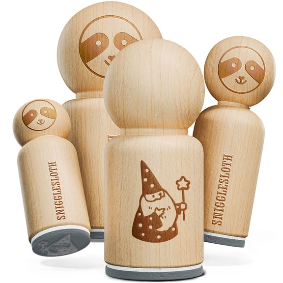 Gnome Wizard Beard Want Pointy Hat Rubber Stamp for Stamping Crafting Planners - 1/2 Inch Mini