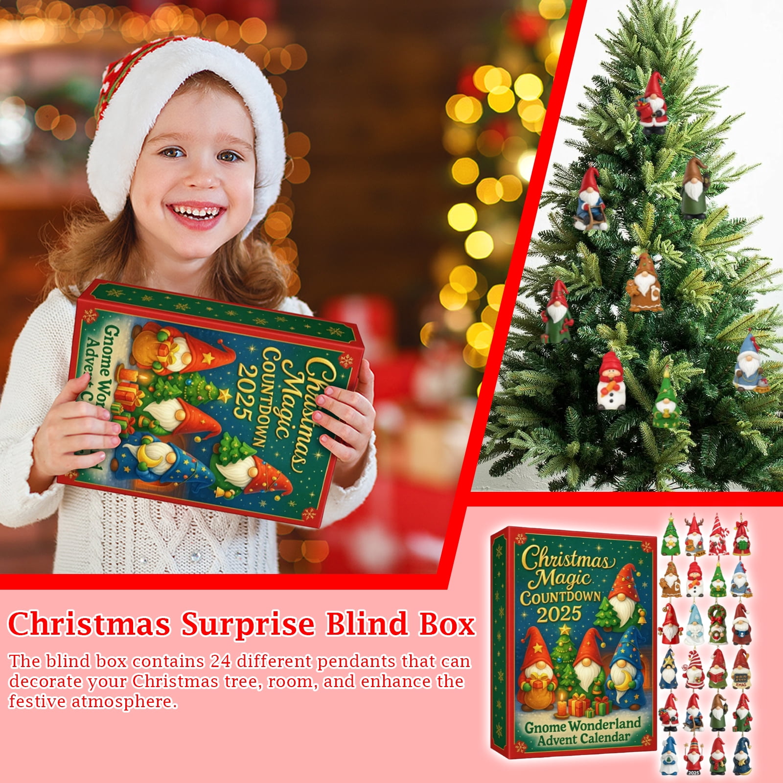Gnome Wonderland Advent Calendar 2025 Christmas Magic Countdown with 24 ...