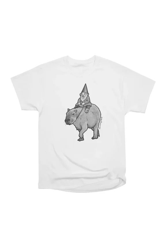 Gnome capybara T-Shirt Tee Gift For Him Merch For Her Apparel For Friend