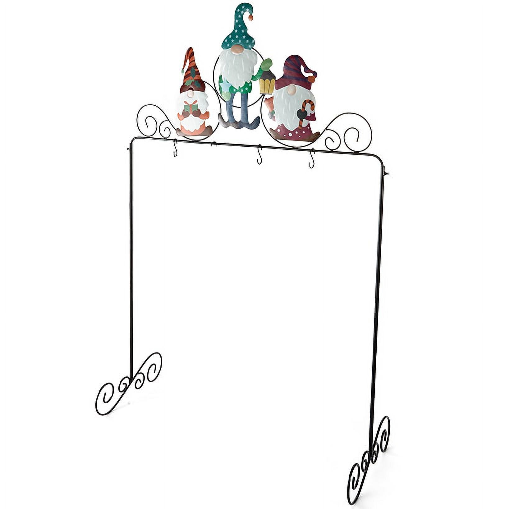 Colorful Metal Gnome Christmas Stocking Holder Stand