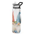 thumbnail image 1 of Gnome with Leaves Sports Water Bottle Portable Travel Mug 32oz BPA Free Leak Proof Straw Transparent Tritan for Gym Yoga Cycling Camping, 1 of 7