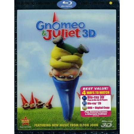 Gnomeo & Juliet 3D [3 Discs] [Includes Digital Copy] [3D] [Blu-ray/DVD] [Blu-ray/Blu-ray 3D/DVD] [2011]