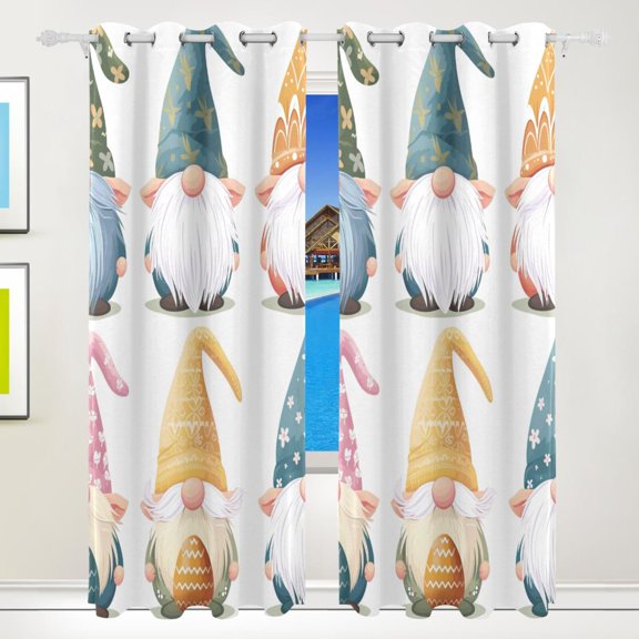 Gnomes Black Out Curtains 84 Inch Length for Bedroom Living Room Windows 2 Panels Set